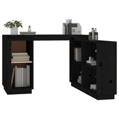 Rašomasis stalas vidaXL, Pušies medienos masyvas, 110x50x75cm, juoda kaina ir informacija | Kompiuteriniai, rašomieji stalai | pigu.lt