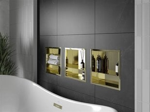 Mexen X-Wall-R įleidžiama sieninė lentyna 2l, 30x30 cm, Gold цена и информация | Набор акскссуаров для ванной | pigu.lt