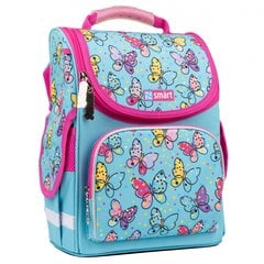 Рюкзак школьный на жестком каркасе SMART PG-11 «Яркая бабочка", синий цена и информация | Рюкзаки и сумки | pigu.lt