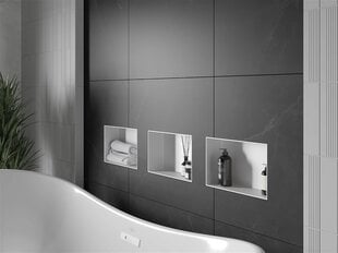 Mexen X-Wall-NR įleidžiama sieninė lentyna, 30x20 cm, White kaina ir informacija | Vonios kambario aksesuarai | pigu.lt