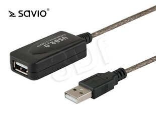 Savio CL-76 USB 2.0 удлинитель USB A male - USB A female 5 м цена и информация | Кабели и провода | pigu.lt