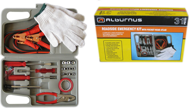 Automobilio įrankių rinkinys Alburnus Emergency Kit, 31 dalies kaina ir informacija | Auto reikmenys | pigu.lt