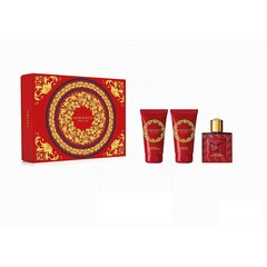 Vyriško kvapaus vandens rinkinys Versace Eros Flame EDP 50ml + dušo želė 50ml + odekolonas 50ml kaina ir informacija | Kvepalai vyrams | pigu.lt