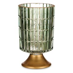 LED žibintas Metalinis Auksinis Žalia stiklas (10,7 x 18 x 10,7 cm) kaina ir informacija | Žvakės, Žvakidės | pigu.lt