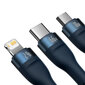 Baseus Flash Series Ⅱ 3in1 USB-A to USB-C / Micro-USB / Lightning 66W 480Mb/s, 1.2m kaina ir informacija | Laidai telefonams | pigu.lt
