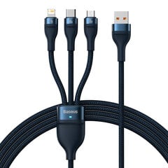 Baseus Flash Series Ⅱ 3in1 USB-A to USB-C / Micro-USB / Lightning 66W 480Mb/s, 1.2m kaina ir informacija | Laidai telefonams | pigu.lt