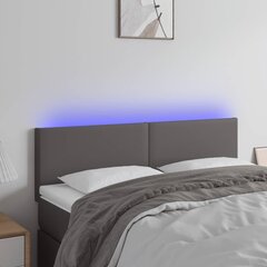 Galvūgalis su led, pilkas, 144x5x78/88cm kaina ir informacija | Lovos | pigu.lt