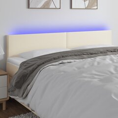 Galvūgalis su led, kreminės,160x5x78/88cm цена и информация | Кровати | pigu.lt