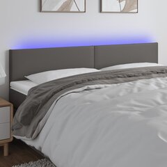 Galvūgalis su led, pilkas, 180x5x78/88cm kaina ir informacija | Lovos | pigu.lt