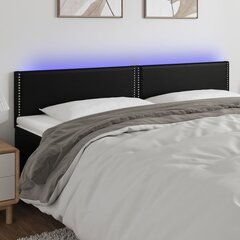 Galvūgalis su led, juodas, 180x5x78/88cm цена и информация | Кровати | pigu.lt