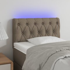 Galvūgalis su LED, Audinys, 80x7x78/88cm, taupe spalva kaina ir informacija | Lovos | pigu.lt