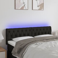 Galvūgalis su led, juodas, 144x7x78/88cm цена и информация | Кровати | pigu.lt