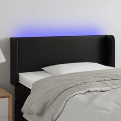 Изголовье со светодиодом, черное, 103x16x78/88 см цена и информация | Кровати | pigu.lt