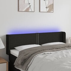 Galvūgalis su led, juodas, 147x16x78/88cm kaina ir informacija | Lovos | pigu.lt