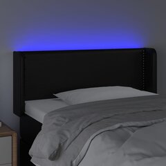 Изголовье со светодиодом, черное, 90x5x118/128 см цена и информация | Кровати | pigu.lt