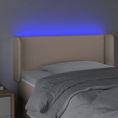 vidaXL Galvūgalis su LED, kapučino spalvos kaina ir informacija | Lovos | pigu.lt