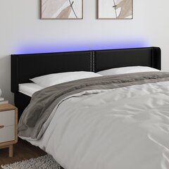 Galvūgalis su led, juodas, 163x16x78/88cm kaina ir informacija | Lovos | pigu.lt