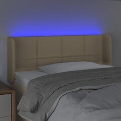 vidaXL Galvūgalis su LED, kreminės spalvos kaina ir informacija | Lovos | pigu.lt