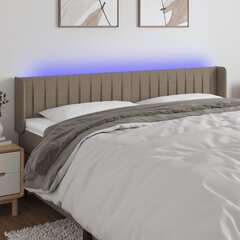 Galvūgalis su LED, Audinys, 183x16x78/88cm, taupe spalva kaina ir informacija | Lovos | pigu.lt