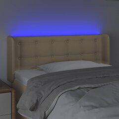 Galvūgalis su led, kreminės, 93x16x78/88cm kaina ir informacija | Lovos | pigu.lt