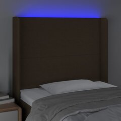 Galvūgalis su led, tamsiai rudas, 103x16x118/128cm kaina ir informacija | Lovos | pigu.lt