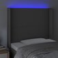 Galvūgalis su led, pilkas, 103x16x118/128 cm kaina ir informacija | Lovos | pigu.lt