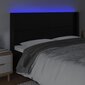 Galvūgalis su led, juodas, 163x16x118/128 cm kaina ir informacija | Lovos | pigu.lt