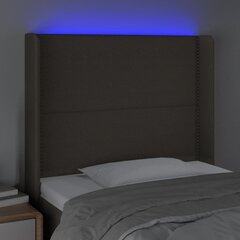 Galvūgalis su LED, Audinys, 103x16x118/128cm, taupe spalva kaina ir informacija | Lovos | pigu.lt