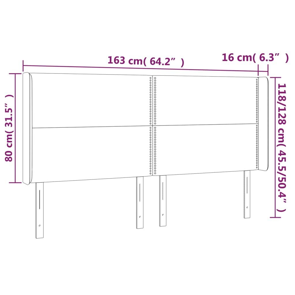 Galvūgalis su led, juodas, 163x16x118/128 cm kaina ir informacija | Lovos | pigu.lt