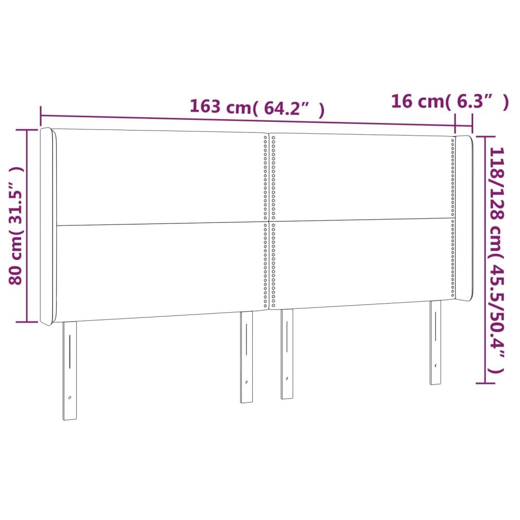 Galvūgalis su led, baltas, 163x16x118/128 cm цена и информация | Lovos | pigu.lt