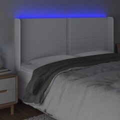 Изголовье со светодиодом, белое, 163x16x118/128 см цена и информация | Кровати | pigu.lt