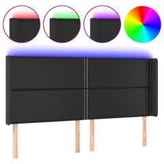 Galvūgalis su led, juodas, 183x16x118/128 cm цена и информация | Кровати | pigu.lt