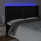 Galvūgalis su led, juodas, 183x16x118/128 cm kaina ir informacija | Lovos | pigu.lt