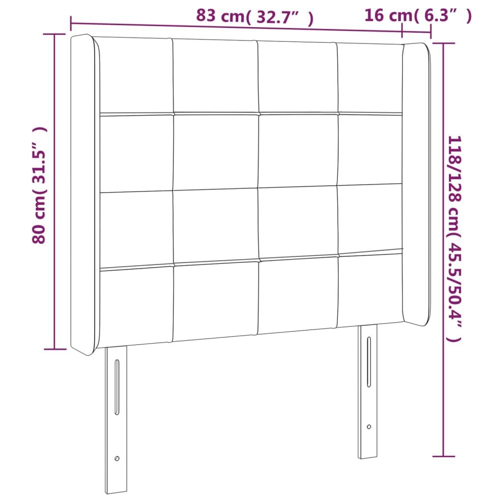 Galvūgalis su led, mėlynas, 83x16x118/128cm kaina ir informacija | Lovos | pigu.lt