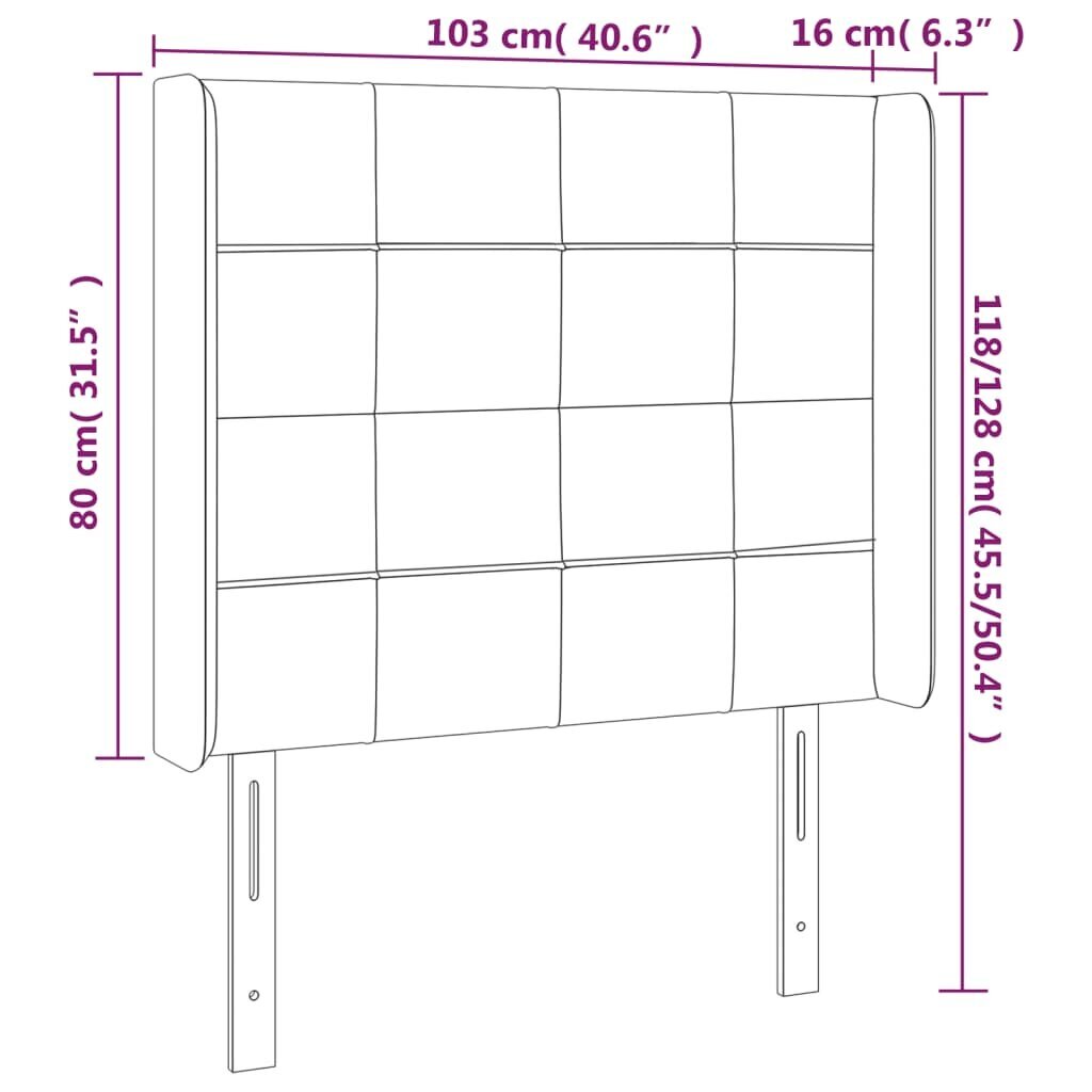 Galvūgalis su led, juodas, 103x16x118/128cm kaina ir informacija | Lovos | pigu.lt