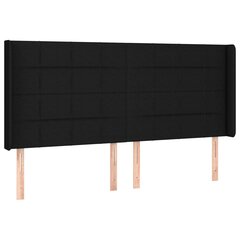 Galvūgalis su led, juodas, 183x16x118/128cm kaina ir informacija | Lovos | pigu.lt