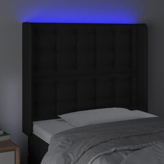 Galvūgalis su led, juodas, 83x16x118/128 cm цена и информация | Кровати | pigu.lt