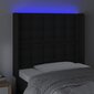 Galvūgalis su led, juodas, 103x16x118/128 cm kaina ir informacija | Lovos | pigu.lt