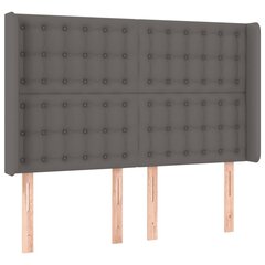 Galvūgalis su led, pilkas, 147x16x118/128 cm kaina ir informacija | Lovos | pigu.lt