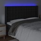 Galvūgalis su led, juodas, 183x16x118/128 cm kaina ir informacija | Lovos | pigu.lt