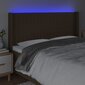 Galvūgalis su led, tamsiai rudos spalvos, 203x16x118/128cm kaina ir informacija | Lovos | pigu.lt