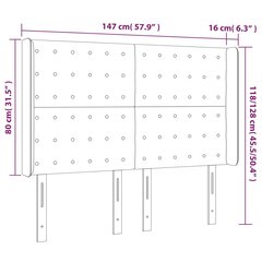 Galvūgalis su led, juodas, 147x16x118/128cm kaina ir informacija | Lovos | pigu.lt