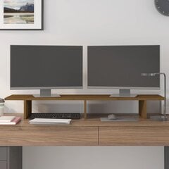 Monitoriaus stovas vidaXL, Pušies medienos masyvas, 100x27x15cm, medaus ruda kaina ir informacija | Monitorių laikikliai | pigu.lt
