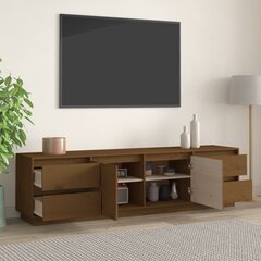 Televizoriaus spintelė vidaXL, Pušies masyvas, 176x37x47,5cm, medaus ruda kaina ir informacija | TV staliukai | pigu.lt