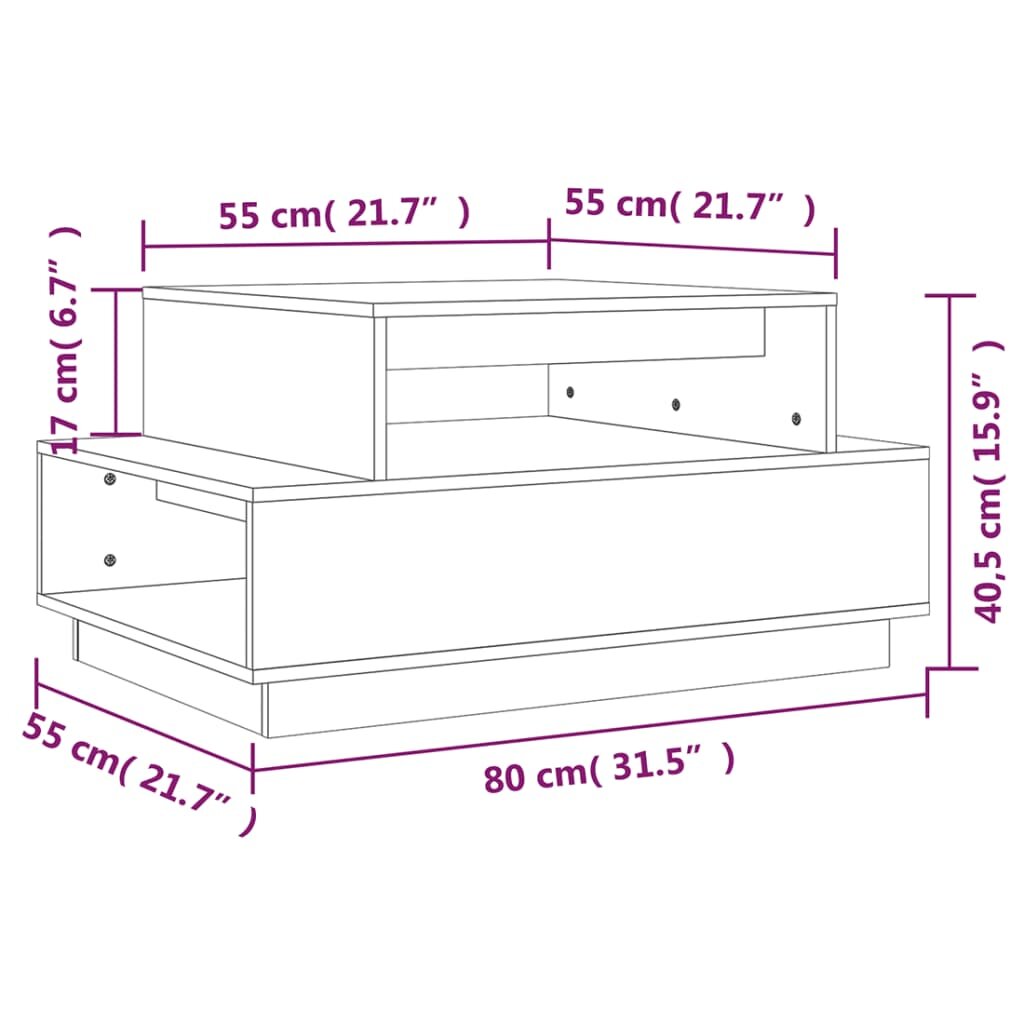 Kavos staliukas, 80x55x40,5cm kaina ir informacija | Kavos staliukai | pigu.lt