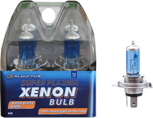 Automobilinės lemputės Alburnus Super Plazma Xenon H4, +50% kaina ir informacija | Automobilių lemputės | pigu.lt