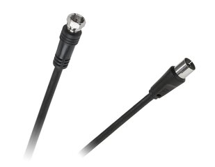 телевизионная вилка - кабель f-plug, 1,8 м, черный цена и информация | Кабели и провода | pigu.lt