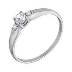 Серебряное кольцо с фианитами Alfa-Karat 2115702/9-16.5 цена и информация | Кольцо | pigu.lt