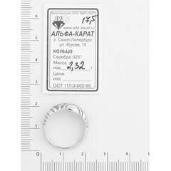 Серебряное кольцо с фианитами Alfa-Karat 2012408/9-16.5 цена и информация | Кольцо | pigu.lt