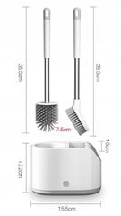 Silikoninis tualeto šepetėlis 2in1 цена и информация | Набор акскссуаров для ванной | pigu.lt